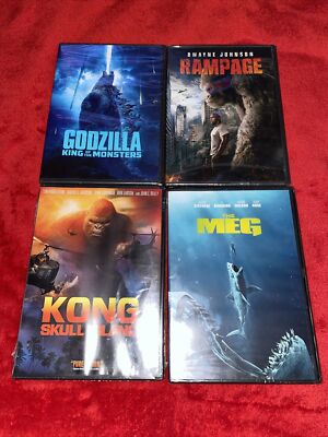 Godzilla: King Of The Monsters Rampage Kong: Skull Island The Meg DVD NEW!!-image