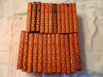 Sir Walter Scott - 25 volume set; red leather and gilt edge-image