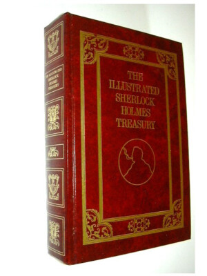 The Illustrated Sherlock Holmes Treasury by Arthur Conan Doyle 1976 Leather/Gold-image