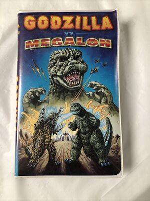 Vintage Godzilla Vs Megalon Vhs Cassette Clamshell Case UAV Working-image
