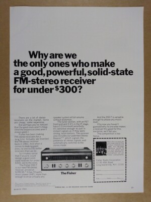 1968 Fisher 200-T Stereo Receiver vintage print Ad-image