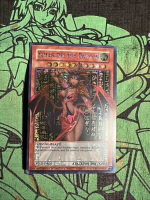 Slifer The Sky Dragon Girl Egyptian God Cards ACG Waifu Card Holo Anime Yugioh-image