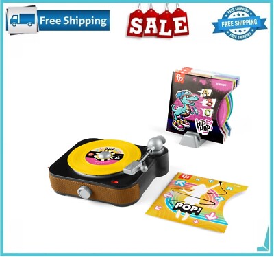 Fisher-Price Rockin’ Record Player Musical Toy with Turntable & 5 Records-image