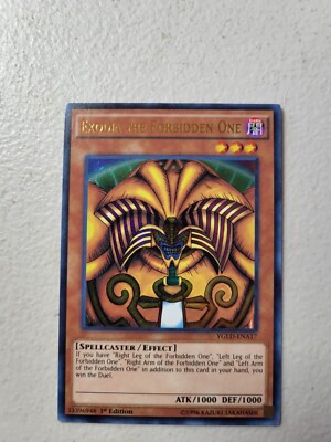 1x Yugioh Exodia the Forbidden One YGLD-ENA17 1st Edition Ultra Rare LP-image