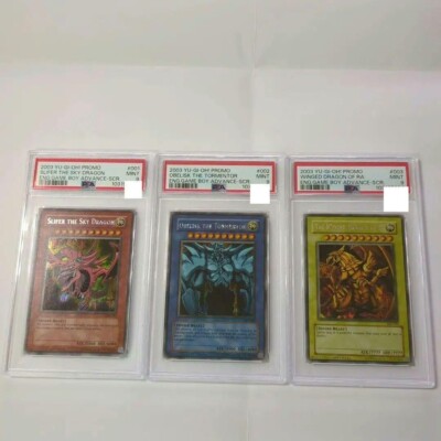 PSA 9 Slifer GBI-001 Obelisk GBI-002 Ra GBI-003 Secret Rare Promo YuGiOh English-image