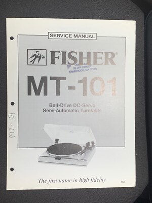 Fisher MT-101 Service Manual DC Servo Semi Automatic Turntable Original-image
