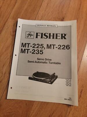 Fisher MT 225 226 235 Turntable Service Manual repair-image