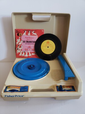 FISHER PRICE RECORD PLAYER MODEL 825 VINTAGE  KIDS TURNTABLE. See description -image
