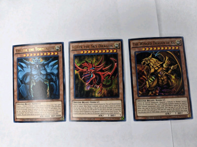 Yugioh Slifer, Obelisk, + Winged Dragon of Ra God Set Ultra Limited Ed LDK2-image