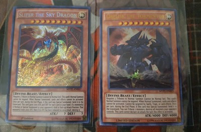 Obelisk the Tormentor & Slifer the Sky Dragon Movie Egyptian Gods UR SR YUGIOH-image