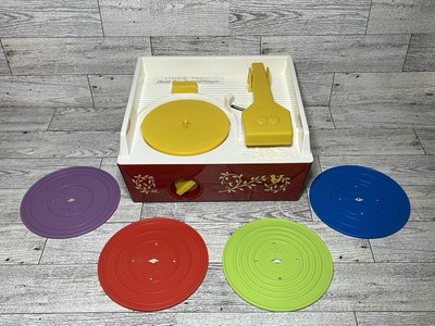 2014 Fisher Price Music Box Record Player with 4 Record Disc - Works!-image