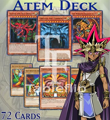 YUGIOH! EXODIA + EGYPTIAN GOD CARDS OBELISK - SLIFER - RA 8 CARD SET LDK2 MINT-image