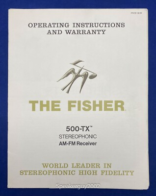 Original The Fisher 500-TX FM Receiver Operation Manual-image
