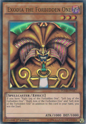 Exodia the Forbidden One [YGLD-ENA17] Ultra Rare Lightly Played 1st Edition - Yu-image