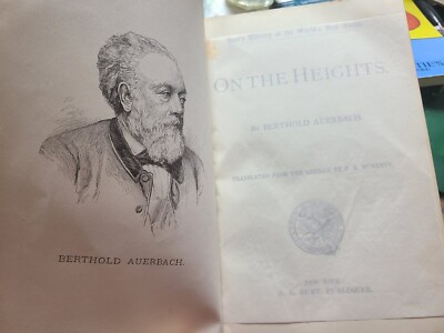 ON THE HEIGHTS by Berthold Auerbach 1890s. Leather Bound.-image