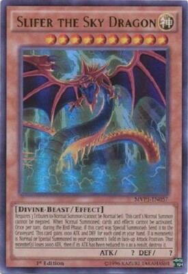Yugioh - Slifer the Sky Dragon - 1st Ultra Rare NM - Free Holographic Card-image