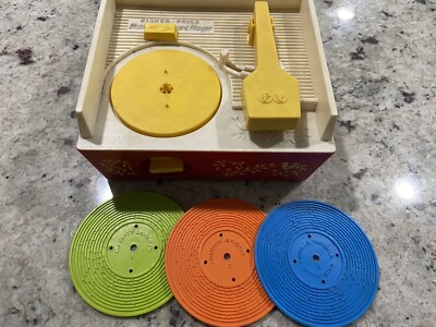 Original 1971 Fisher Price Music Box Record Player Vintage. DOESNT WORK-image