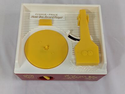 Fisher Price Music Box Record Player Retro Kids Children Toy W/ 5 Discs Works-image
