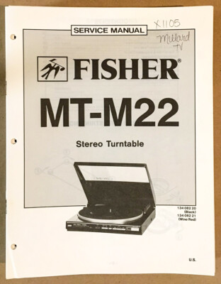 Fisher MT-M22 Record Player / Turntable Service Manual *Original*-image