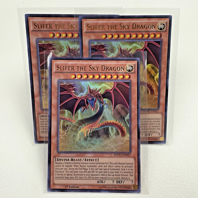 3x Yugioh Slifer the Sky Dragon MVP1-EN057 1st Edition Ultra Rare Holo - NM-image