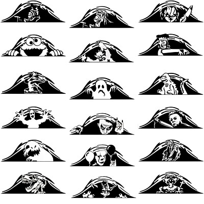 Monster Peeper Vinyl Decal Sticker Car Laptop Mug Scary Ghost Alien Yoda Chucky-image