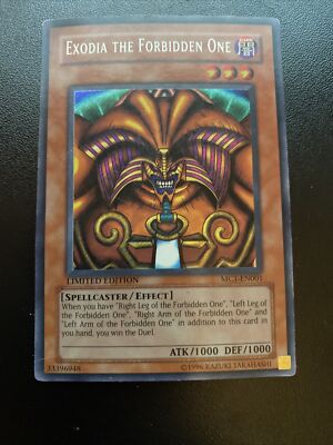 Yugioh! Exodia The Forbidden One  MC1-EN001 Secret Rare Damage on back -image