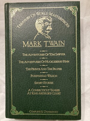 Treasury of World Masterpieces Mark Twain 1981 Leatherette VERY GOOD gold edges-image