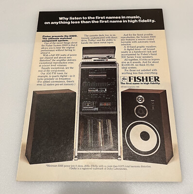 1981 Fisher 8500 Hi Fidelity System Stereo Receiver Tuner Print Ad 900 Speakers-image