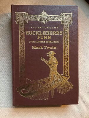 ADVENTURES OF HUCKLEBERRY FINN Mark Twain Easton Press Near Fine Leather Beauty!-image