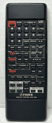 Fisher RRS-929 Black Wireless Remote Control For RS-929 Stereo Receiver Works-image