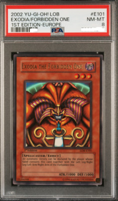Yu Gi Oh Exodia The Forbidden One LOB E101 First Edition English PSA 8-image