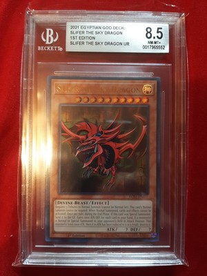 2021 Egyptain God Deck Slifer The Sky Dragon EGS1-EN001 UR 1st Edition Grade 8.5-image