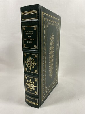 Canterbury Tales by Geoffrey Chaucer Leather Delux HC Book Franklin Library 1981-image
