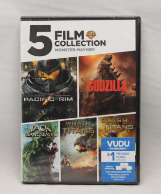 Godzilla, Pacific Rim, Jack the Giant Slayer, Wrath of the Titans 5 Film DVD-image