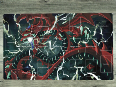 YGOmat Playmat Slifer the Sky Dragon TCG CCG Card Game Mat Board Game Pad Bag-image