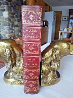 c. 1900 George Eliot Works, Adam Brede Vol II, Leather, Excellent Condition-image
