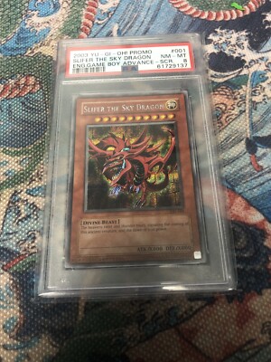 2003 YU-GI-Oh! GBI-001 Slifer the Sky Dragon Secret Rare PSA 8-image