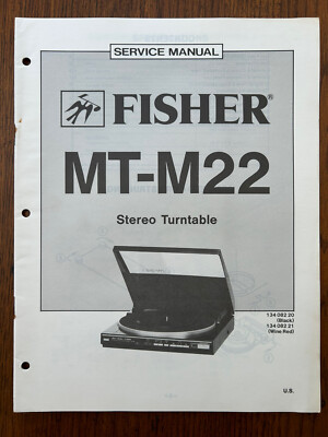 Fisher MT-M22 Stereo Turntable Record Player Service Manual OEM Vintage-image