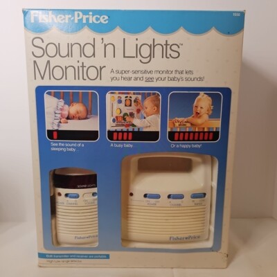 Vtge 1992 Fisher Price Baby Monitor Sound 'N Lights 1550 Transmitter & Receiver-image