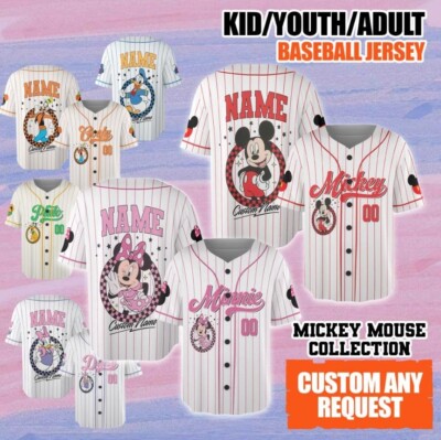 Personalized Mickey Disney Baseball Jersey Collection Kid Men Women Gift NEW-image