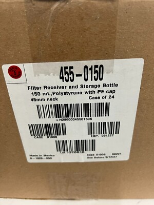 Thermo Scientific 455-0150 Filter Receiver and Storage Bottle 150 mL - Box of 24-image