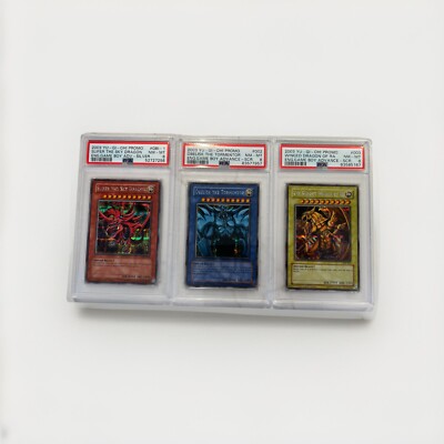 Yugioh PSA 8 GBI Egyptian God Set Slifer Obelisk Ra - Prismatic Secret Rare-image