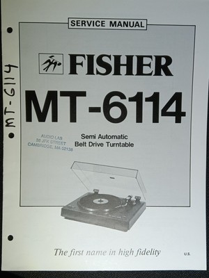 Fisher MT-6114 Service Manual Semi Automatic Stereo Turntable Original-image