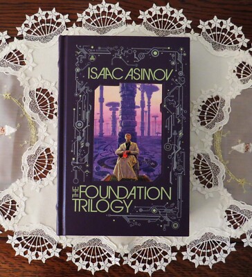 THE FOUNDATION TRILOGY Isaac Asimov Bonded Leather w Gilt Pgs, Ribbon Bookmark-image