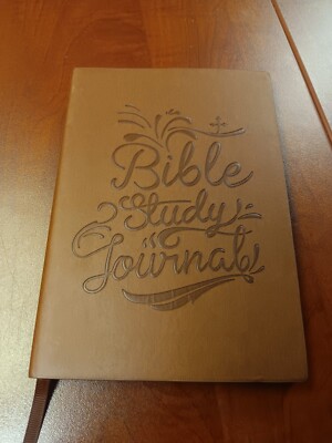 Bible Study Journal: Brown Leather Bound NEW-image