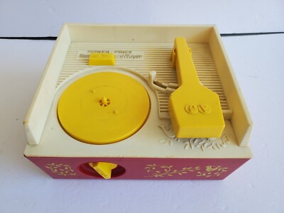 Vintage Fisher Price Music Box Record Player W/3 Records - Working -image