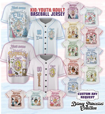 Custom Minnie Mouse Disney Baseball Jersey Disneyland Kid Men Women Gift NEW-image