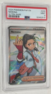 Pokémon TCG Paldean Fates Nemona Holo PSA Graded Mint 9 Ultra Rare-image
