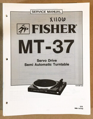 Fisher MT-37 Record Player / Turntable Service Manual *Original*-image