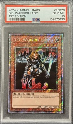 2024 PSA 10 YUGIOH RA03 BONANZA PLATINUM SECRET RARE DD WARRIOR LADY 💫-image